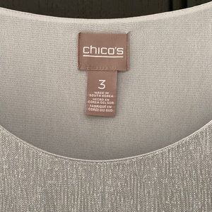 Silver gray shimmery long sleeve top size 3 by Chicos